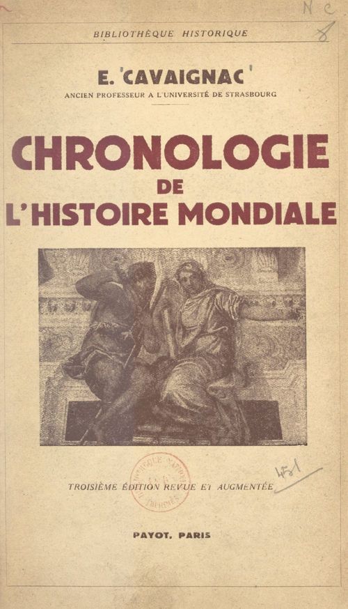 ebook cover of Chronologie de l'histoire mondiale, by Eugene Cavaignac