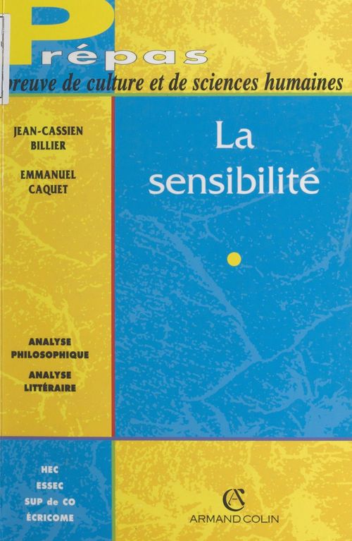 Couverture ebook de La sensibilité, de Jean-cassien Billier, Emmanuel Caquet