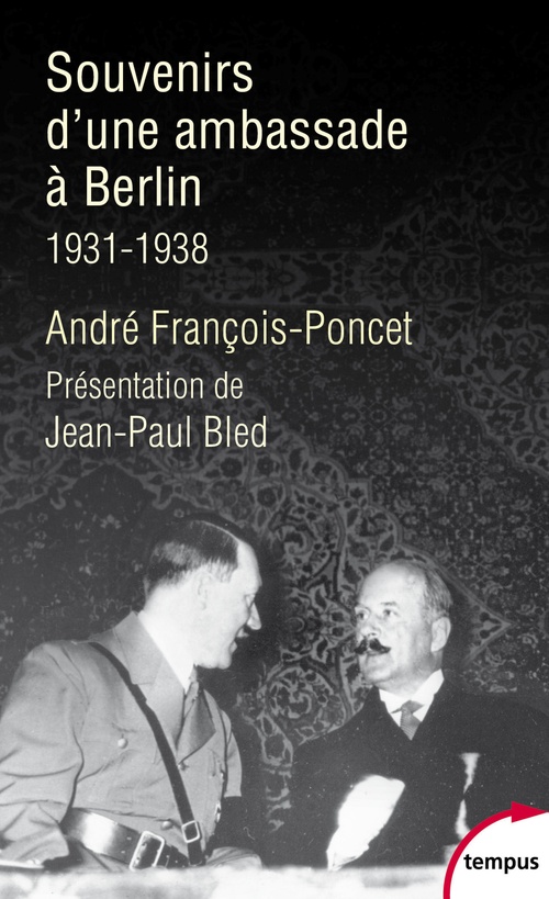 Couverture ebook de Souvenirs d'une ambassade à Berlin 1931-1938, de André François-Poncet