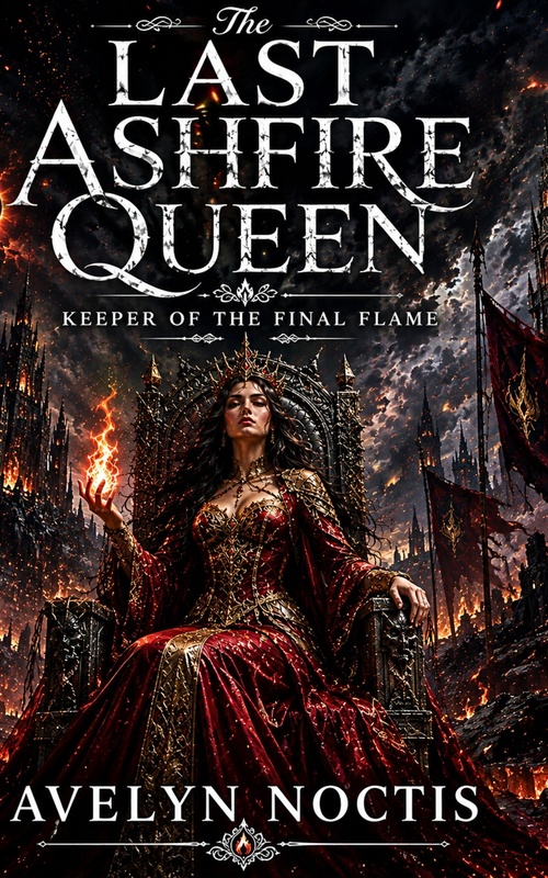 Couverture ebook de THE LAST ASHFIRE QUEEN, de Avelyn Noctis
