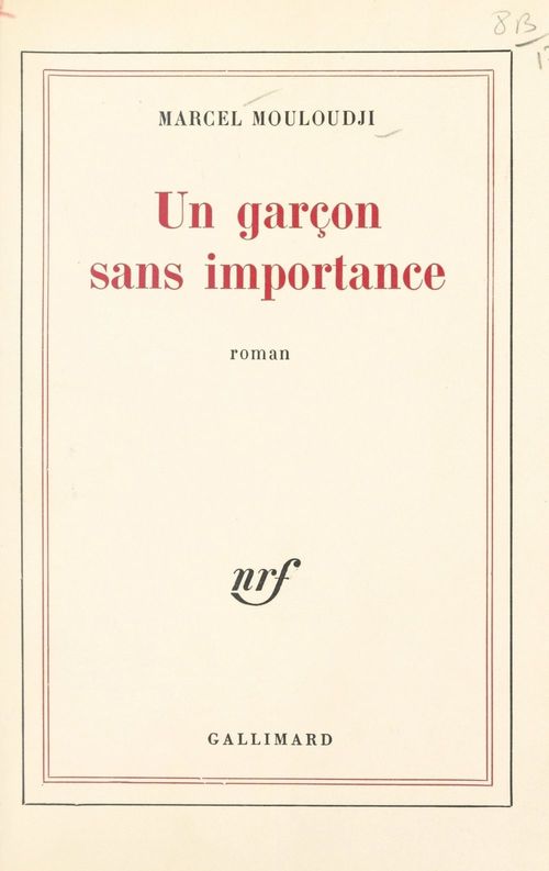 ebook cover of Un garçon sans importance, by Marcel Mouloudji