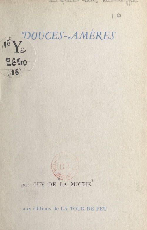 ebook cover of Douces-amères, by Guy De La Mothe