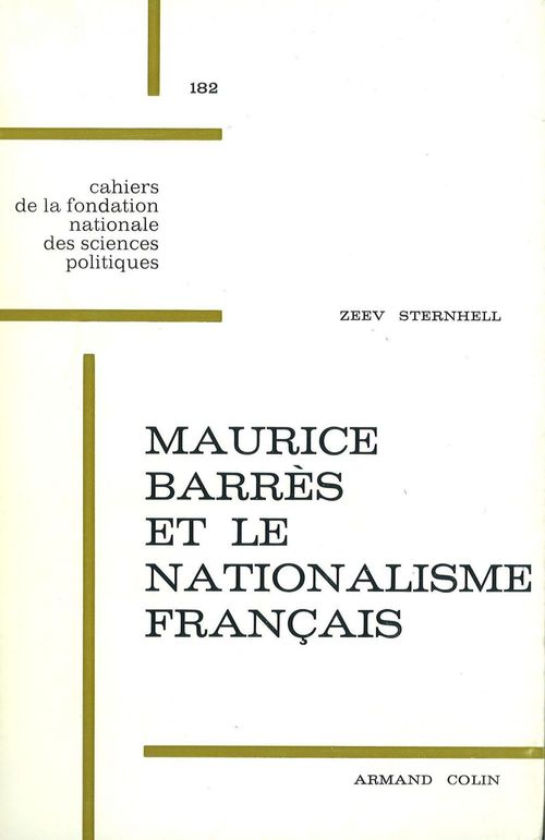 ebook cover of Maurice Barrès et le nationalisme français, by Zeev Sternhell