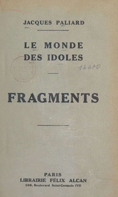 Couverture ebook de Le monde des idoles, de Jacques Paliard