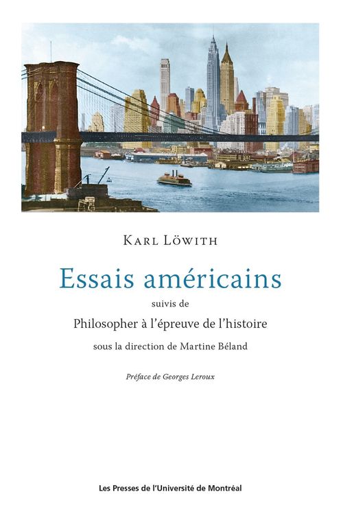 Couverture ebook de Essais américains, de Lowith Karl, Martine Béland