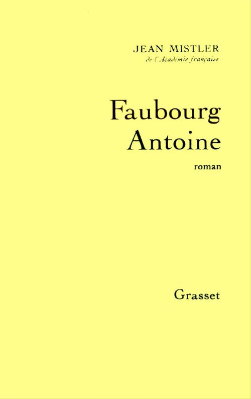 ebook cover of Faubourg Antoine, by Jean Mistler