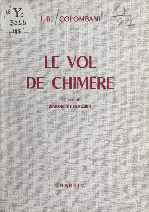 Couverture ebook de Le vol de chimère, de Jean-Baptiste Colombani