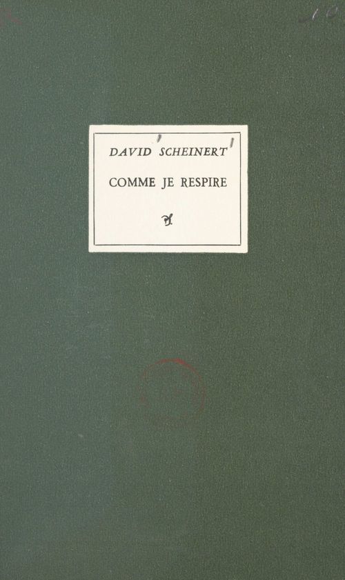 ebook cover of Comme je respire, by David Scheinert