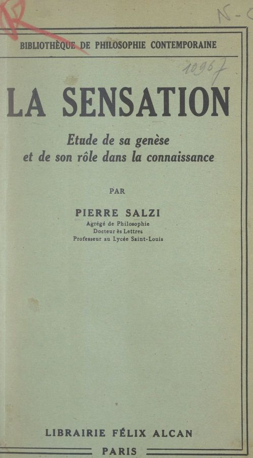 ebook cover of La sensation, by Pierre Salzi