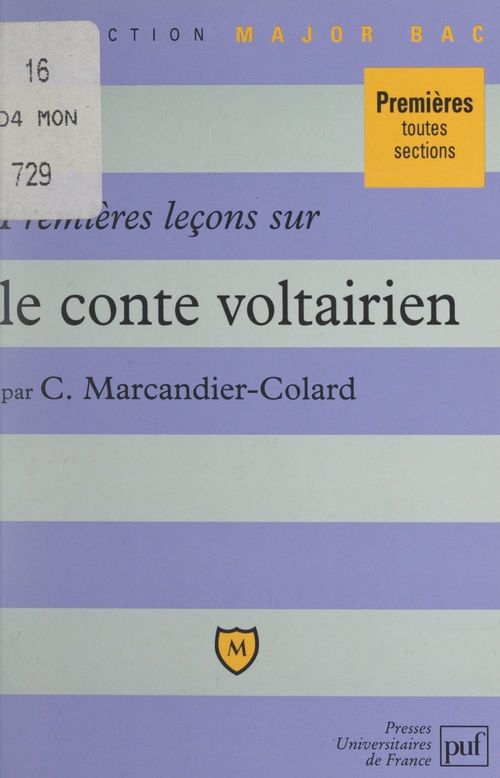 Couverture ebook de Premières leçons sur le conte voltairien, de Christine Marcandier-Colard