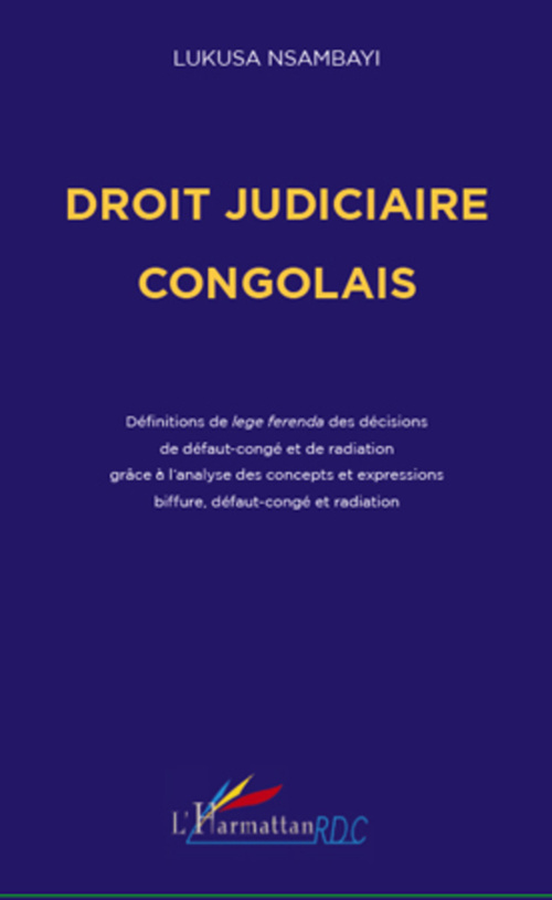 ebook cover of Droit judiciaire congolais, by Lukusa Nsambayi