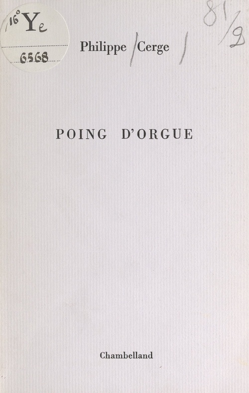 Couverture ebook de Poing d'orgue, de Philippe Cerge