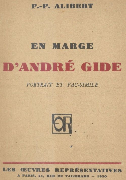 Couverture ebook de En marge d'André Gide, de Francois-Paul Alibert