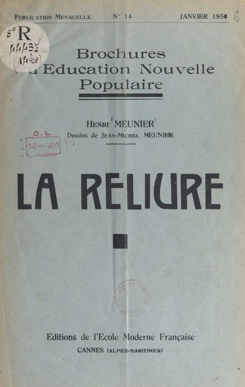 ebook cover of La reliure, by Henri Meunier