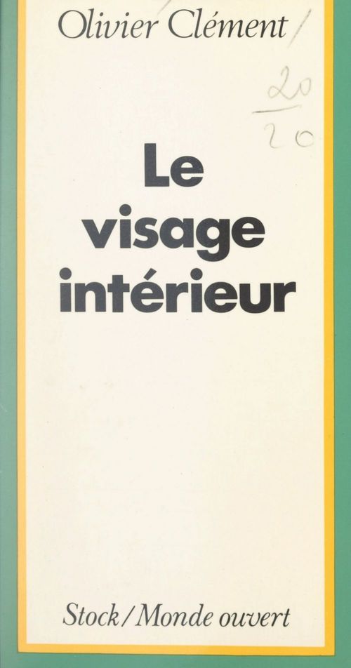 ebook cover of Le visage intérieur, by Olivier Clément