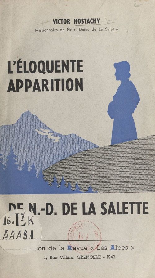 Couverture ebook de L'éloquente apparition de Notre-Dame de La Salette, de Victor Hostachy