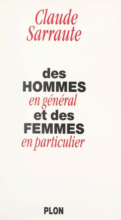 Couverture ebook de Des hommes en général et des femmes en particulier, de Claude Sarraute