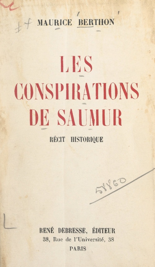 Couverture ebook de Les conspirations de Saumur, de Maurice Berthon