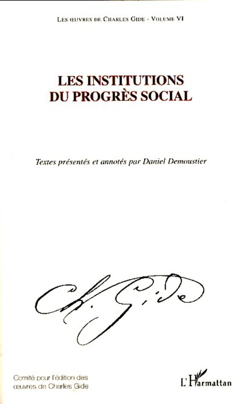 ebook cover of Les institutions du progrès social, by Charles Gide