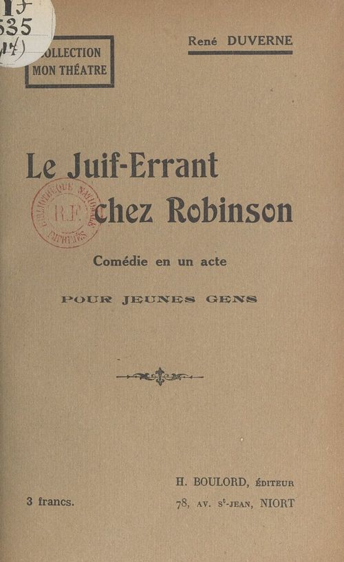 Couverture ebook de Le Juif-errant chez Robinson, de Rene Duverne