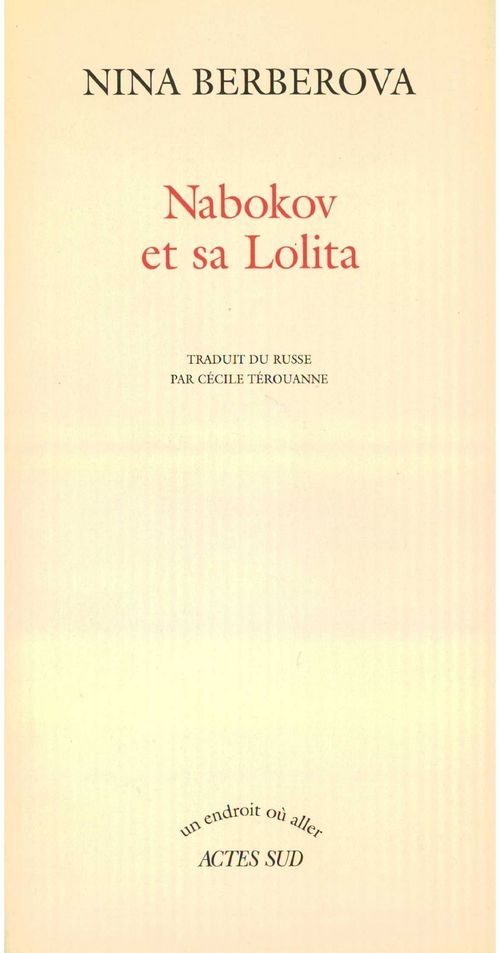 ebook cover of Nabokov et sa Lolita, by Nina Berberova