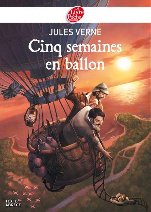 Couverture ebook de Cinq semaines en ballon - Texte Abrégé, de Jules Verne