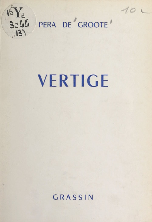 Couverture ebook de Vertige, de Pera De Groote