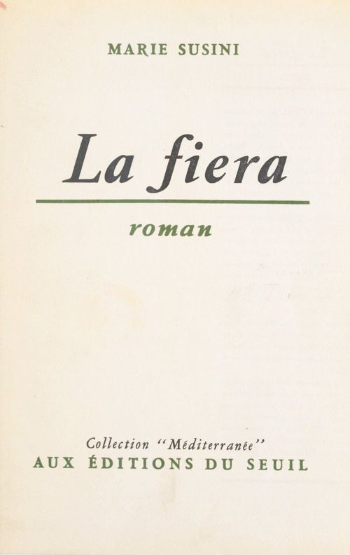 Couverture ebook de La fiera, de Marie Susini