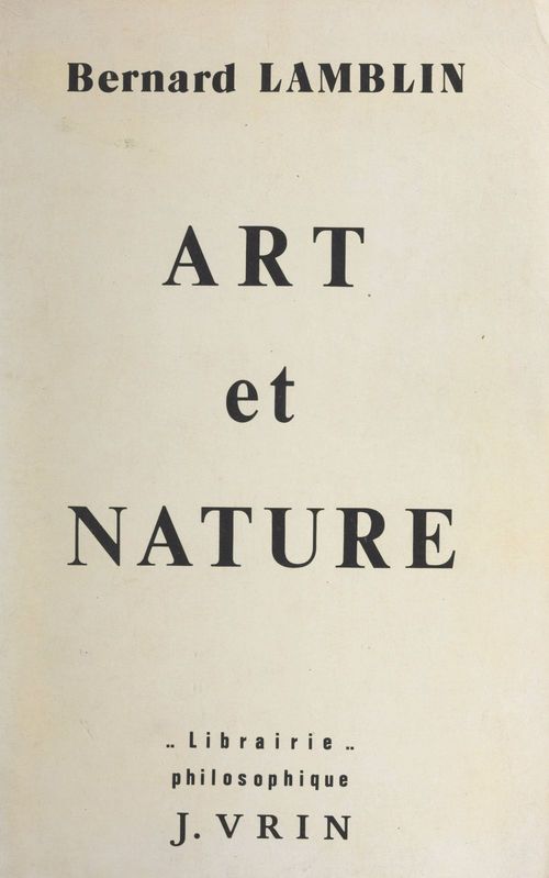 ebook cover of Art et nature, by Bernard Lamblin