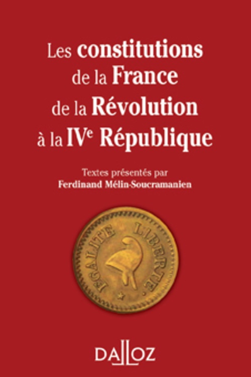 ebook cover of Les constitutions de la France de la Révolution à la IVe République, by Ferdinand Mélin-Soucramanien