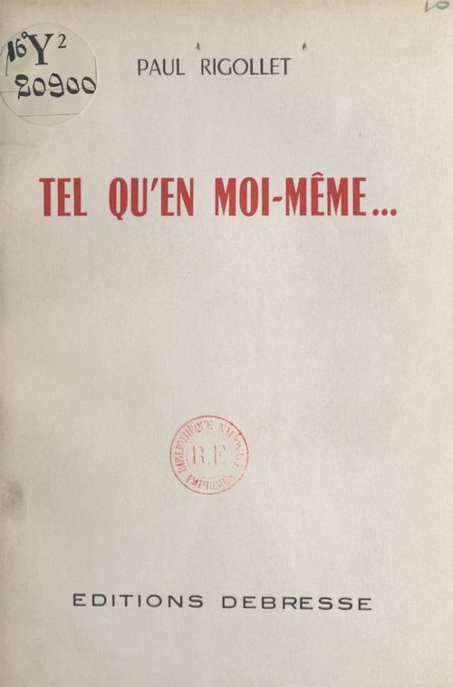 ebook cover of Tel qu'en moi-même, by Paul Rigollet