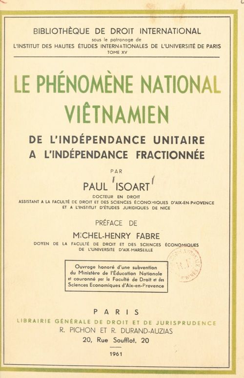 Couverture ebook de Le phénomène national viêtnamien, de Paul Isoart