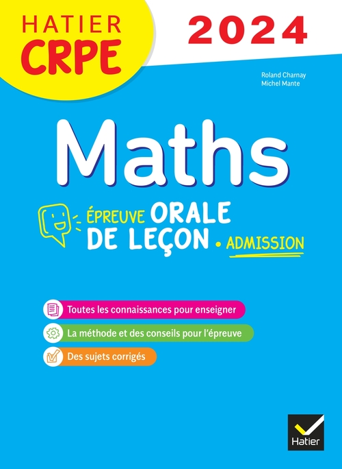Couverture ebook de Mathématiques - CRPE 2024-2025 - Epreuve orale d'admission, de Michel Mante, Roland Charnay