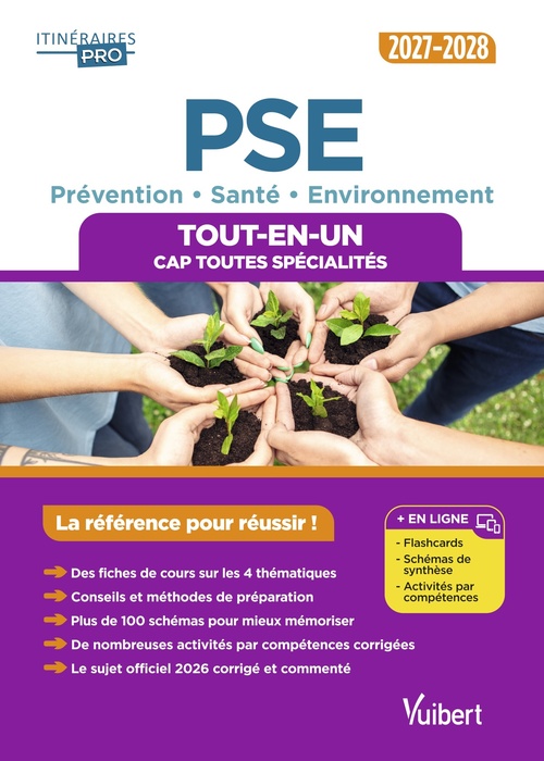 Couverture ebook de PSE - Prévention Santé Environnement - CAP toutes spécialités 2027-2028 - Tout-en-un, de Irène Duchesne, Jérémie Ranque, Mathias Viudes, Abdelilah El Horfi, Vanessa Houades-Lanteri