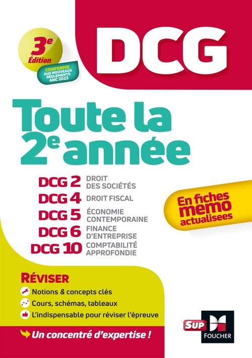 ebook cover of DCG - Toute la 2e année du DCG 2, 4, 5, 6, 10 en fiches - Révision  2025-2026, by José Destours, Annaïck Guyvarc'h, Jean-Yves Jomard, Mohamed Kebli, Rémi Leurion, Jean-Luc Mondon
