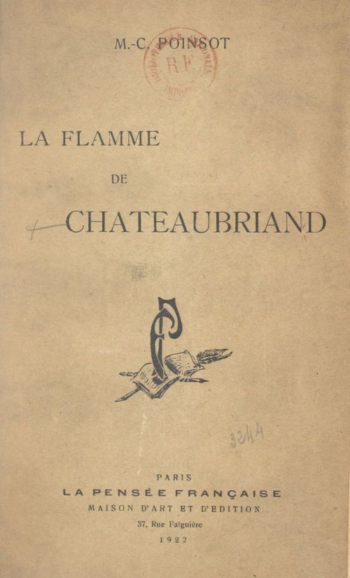 Couverture ebook de La flamme de Chateaubriand, de Maffeo-Charles Poinsot