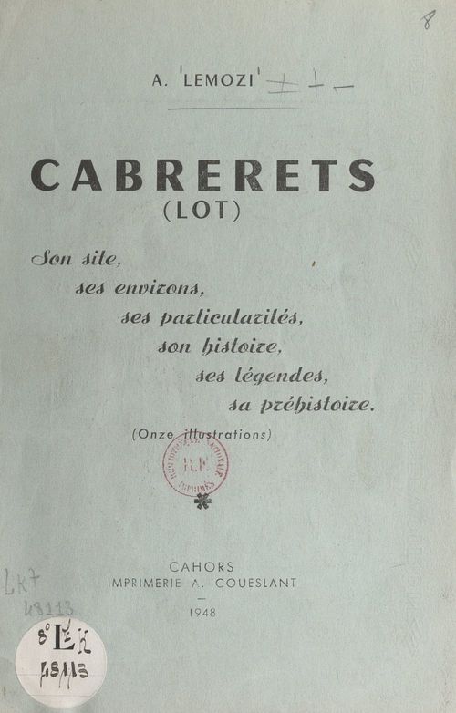 Couverture ebook de Cabrerets (Lot), de Amedee Lemozi