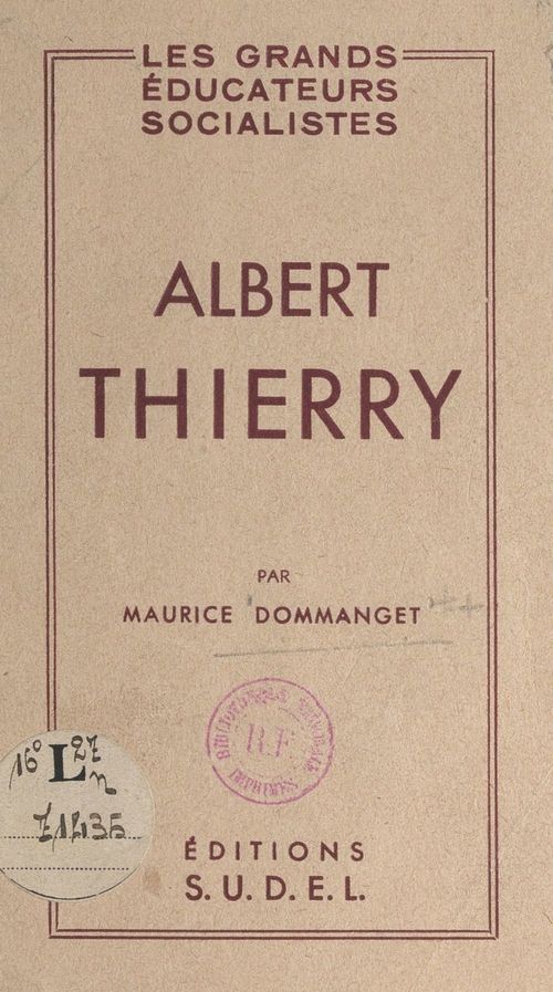 Couverture ebook de Albert Thierry, de Maurice Dommanget