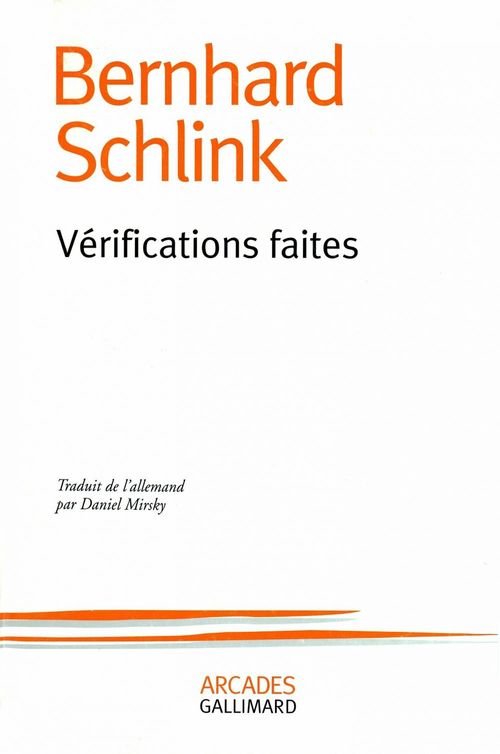 ebook cover of Vérifications faites, by Bernhard Schlink