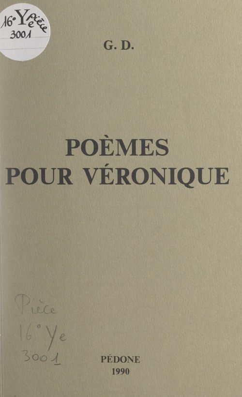 ebook cover of Poèmes pour Véronique, by Georges Dethan