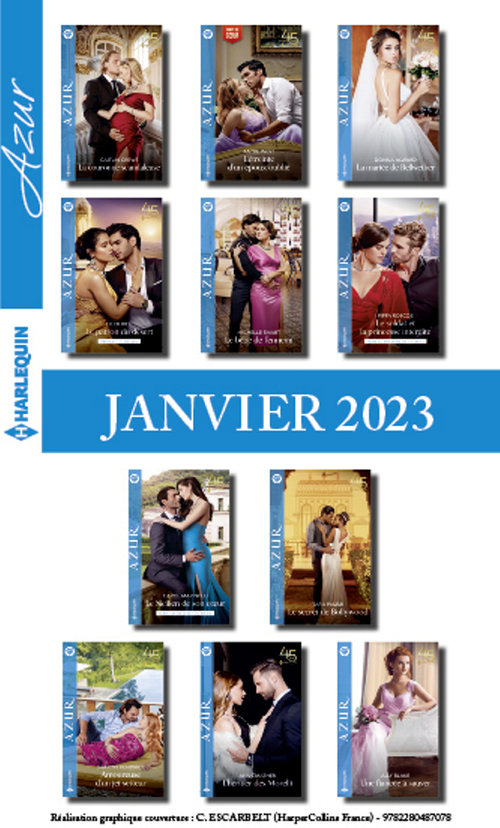Couverture ebook de Pack mensuel Azur - 11 romans (Janvier 2023), de Collectif