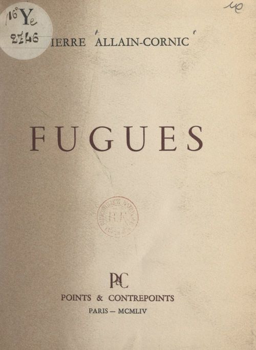 Couverture ebook de Fugues, de Pierre Allain-Cornic