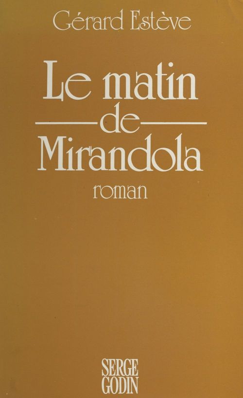 ebook cover of Le matin de Mirandola, by Gerard Esteve