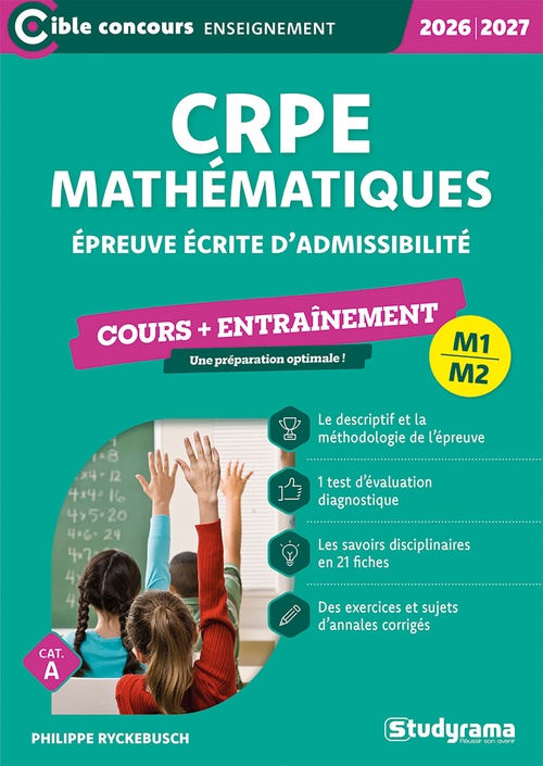 ebook cover of CRPE Mathématiques : Épreuve écrite d'admissibilité - Cours + Entraînement - Édition 2026-2027, by Philippe Ryckebusch