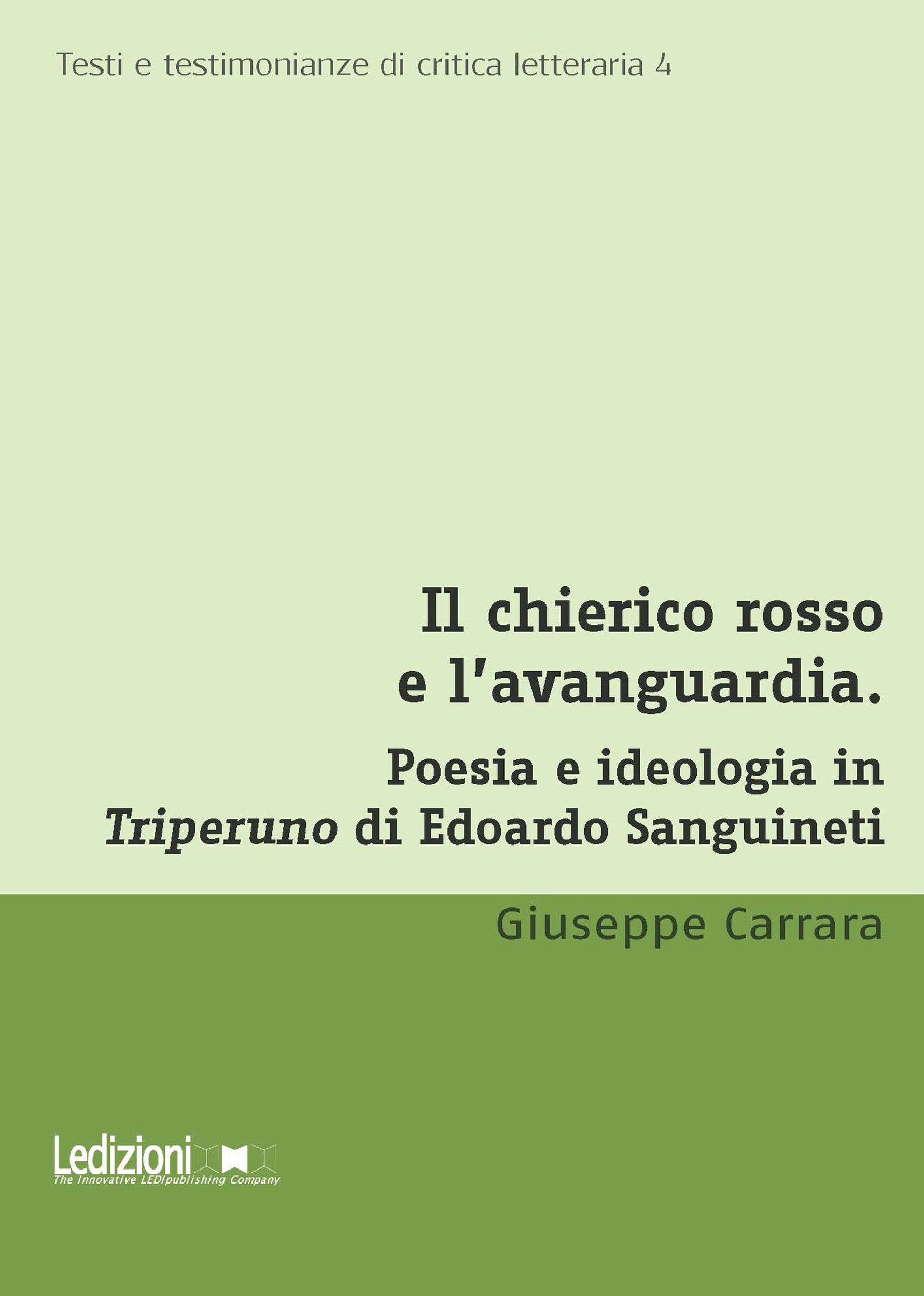 Couverture ebook de Il chierico rosso e l´avanguardia, de Giuseppe Carrara