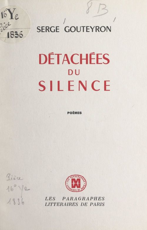Couverture ebook de Détachées du silence, de Serge Gouteyron