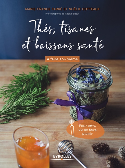 Couverture ebook de Thés, tisanes et boissons santé à faire soi-même, de Noëlie Cotteaux, Marie-france Farré