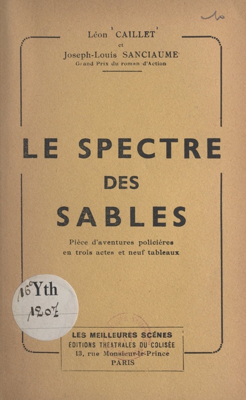 ebook cover of Le spectre des sables, by Joseph-Louis Sanciaume, Leon Caillet