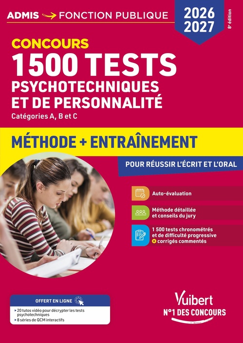 ebook cover of 1500 tests psychotechniques et de personnalité - Méthode et entraînement intensif - Concours 2026-2027, by Ghyslaine Benoist, Sonia Deschamps