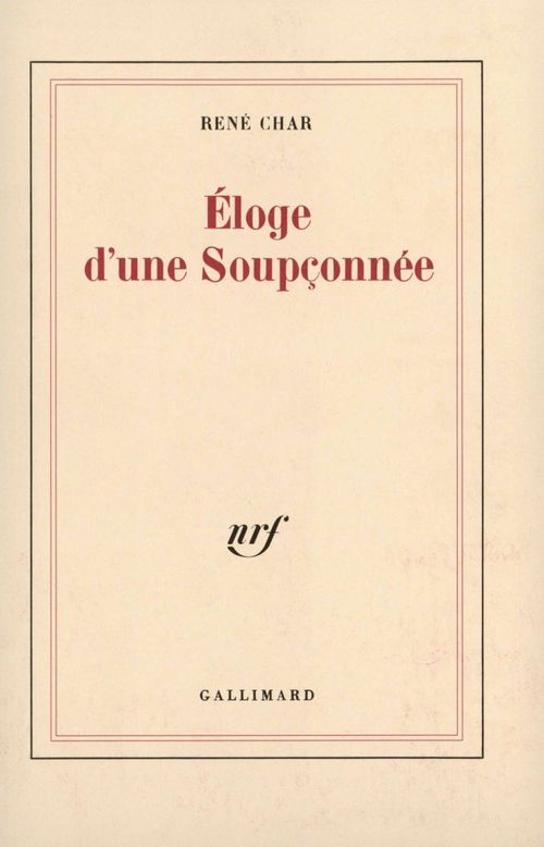 ebook cover of Éloge d'une Soupçonnée, by René Char